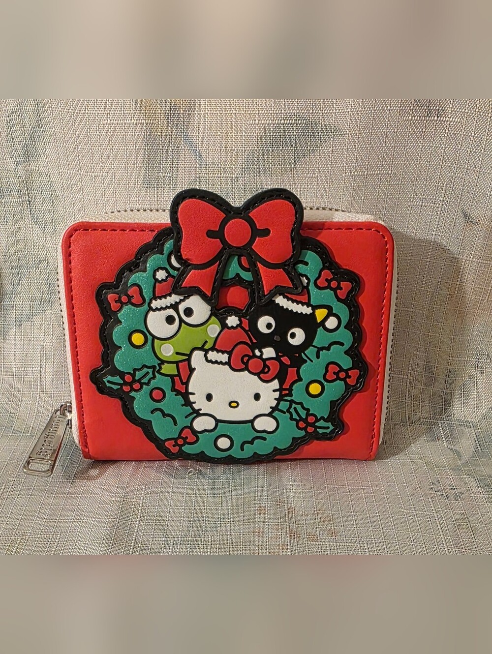 Sanrio Winter Wonderland Zip Around Wallet Hello Kitty Christmas NWOT